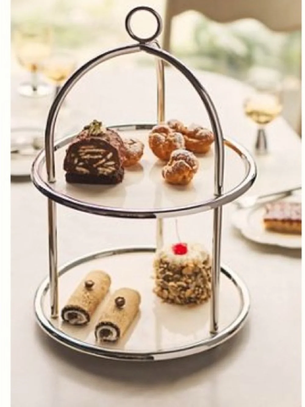 Anthropologie Arlo  stainless steel tiered  Dessert Stand